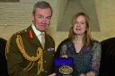 Chief of the Defence Staff, General Sir Nick Houghton, and Holly Davies, Felix Fund’s chief executive, with the commendation