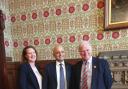 MP Victoria Prentis and Andrew McHugh with Sajid Javid, centre.