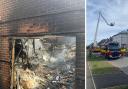 The house fire in Heyford Park. Pictures: Oxfordshire Fire and Rescue Service