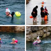 Swimmers brave the cold in 'icebreaker' swim for charity