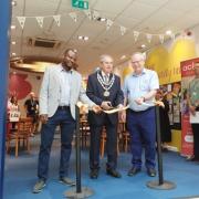 Pictured from left to right are: Councillor Dr Chukwudi Okeke, ward member for Banbury Cross and Neithrop; Councillor Les Sibley, Chairman of Cherwell District Council; and Councillor Phil Chapman, Portfolio Holder for Healthy