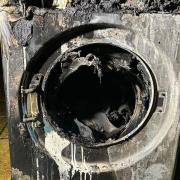 Washing machine caught fire on Christmas eve in Bicester. Photo credit: Oxfordshire Fire and Rescue