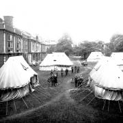 The tents that made up part of a military hospital at Somerville College during the First World War