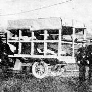 St John Ambulance Brigade’s new ambulance, designed to carry eight wounded soldiers on stretchers