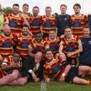 HISTORIC MOMENT: Bicester celebrate after beating Trowbridge in the Southern Counties play-off Picture: Steve Wheeler