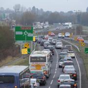Heavy traffic on the A41 near Bicester