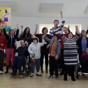 Garth Daytime Support Group celebrating their recent success completing their very own original song with Bicester-based not for profit company Song Unite
