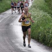 James Bolton enjoys this healthy lead during the early stages, but the Woodstock Harrier was caught by Dan Blake with 400 yards to go and was denied victory in the opening race of the Mota-vation Series Picture: Barry Cornelius