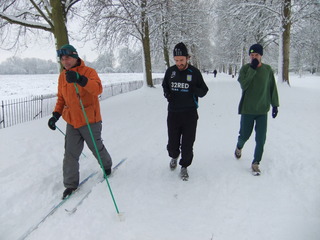 Ed Mezzetti and friends added skiing to their usual lunchtime run 