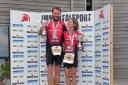 Chris Mackie and Jo Gundle on the podium at Farmoor