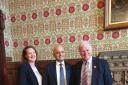MP Victoria Prentis and Andrew McHugh with Sajid Javid, centre.