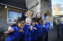 Staff and pupils have a reason to smile at Clifton Hampden CE Primary School. 								       Picture: Ed Nix