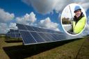 Stock image of solar park with Low Carbon Hub CEO Barbara Hammond