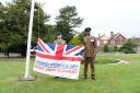 Armed Forces Day flag before being raised