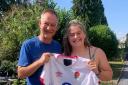 England international Maud Muir presents her shirt to former coach Craig Twyford Picture: Stuart Wells