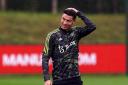 Cristiano Ronaldo trains ahead of Manchester United's Europa League match on Thursday
