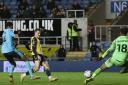 Billy Bodin scores his second goal as Oxford United beat Exeter City. Picture: David Fleming