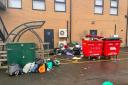 Overflowing bins on Kingsmere estate