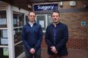 Dr Will O’Gorman (left) and Dr Toby Quartley (right), pictured outside the Victoria House Surgery of Alchester Medical Group. Photo credit: Chris A'Court