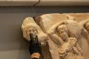 A head is placed on the frieze at the Acropolis museum (Petros Giannakouris/AP)