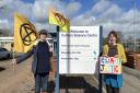 Extinction Rebellion protesters outside Culham Science Centre