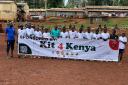 A youth football team in Nairobi thanks Kit4Kenya for the donations. Credit: Kit4Kenya