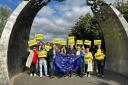 SNP Rutherglen and Hamilton West by-election candidate Katy Loudon was joined by Constitution Secretary Angus Robertson, MP Alyn Smith and MSP Christina McKelvie as they campaigned with activists at Rutherglen’s Cuningar Loop (Rebecca McCurdy/PA)