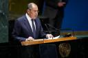 Russian Foreign Minister Sergey Lavrov addresses the 78th session of the United Nations General Assembly (AP Photo/Mary Altaffer)