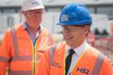 Then transport secretary Grant Shapps visits the start of works at the HS2 site at Old Oak Common station (Stefan Rousseau/PA)
