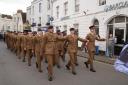 Military regiment marching in Bicester's mayoral parade