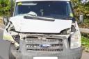 John Joyce’s van after the collision with the lorry on the A34 near Botley on September 26
