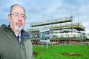 Councillor Barry Wood, leader of Cherwell District Council by the new eco homes that are being built in Bicester off Banbury Road..PICTURE BY SIMON WILLIAMS 02/12/14.PICTURE SALES REF OX71488.CATCHLINE Garden city pic.LENGTH live lead/spread.CONTACT