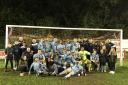 Ardley United celebrate winning the Perpetua Press Floodlit Cup, beating holders Binfield in a penalty shoot-out at Fairford Town Picture: Ardley United