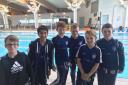 Bicester Blue Fins members at Thame (from left) William Rotherham, Rayan Guesmi, Harry Snelgrove, Maddox Moore, Ollie Snelgrove and Ethan Osborne
