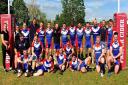 Oxford Cavaliers celebrate their home win over Cheltenham Phoenix, which saw them go top of the West of England League