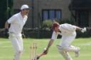 Cumnor 2nd wicket-keeper Jon Ward celebrates after running out Witney Mills batsman Neil Fox