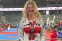 Amelia Richardson celebrates her success at the Junior European Taekwondo Championships. Picture supplied by family