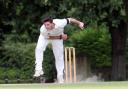 Charlie Fisher, seen here bowling, hit 61 with the bat in Witney Swifts’ defeat to East & West Hendred