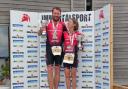 Chris Mackie and Jo Gundle on the podium at Farmoor