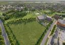 Illustrative CGI of the site showing the school that would also be built