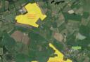 Graphic showing three new solar farms. Photo credit: CPRE Oxfordshire.