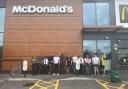 The group of litter pickers outside Bicester McDonalds
