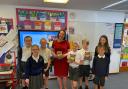 MP Victoria Prentis with King's Meadow Primary School children