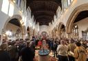 Crowd gathered in St Edburg's Church for Remembrance Sunday in Bicester. Photo credit: Eddy Xi Gong
