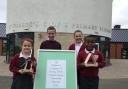 Four school children taking part in St Edburg's climate change week. Credit: St Edburg's School
