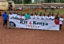 A youth football team in Nairobi thanks Kit4Kenya for the donations. Credit: Kit4Kenya