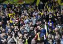 Oxford United fans during the play-off semi-final first leg