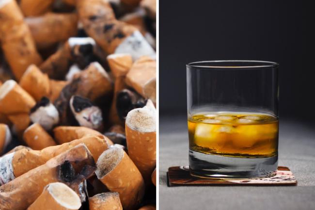File image of cigarettes and alcohol Picture: PEXELS