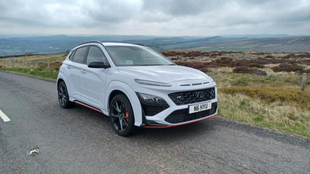 Bicester Advertiser: The Kona N on the rugged Pennine hills near Holmfirth in West Yorkshire
