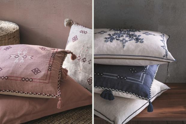 Bicester Advertiser: M&S x Fired Earth Sofia (left) and Bolster (right) cushions. Credit: M&S